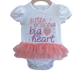 Little Princess Big Heart Tutu One Piece, 6-9m